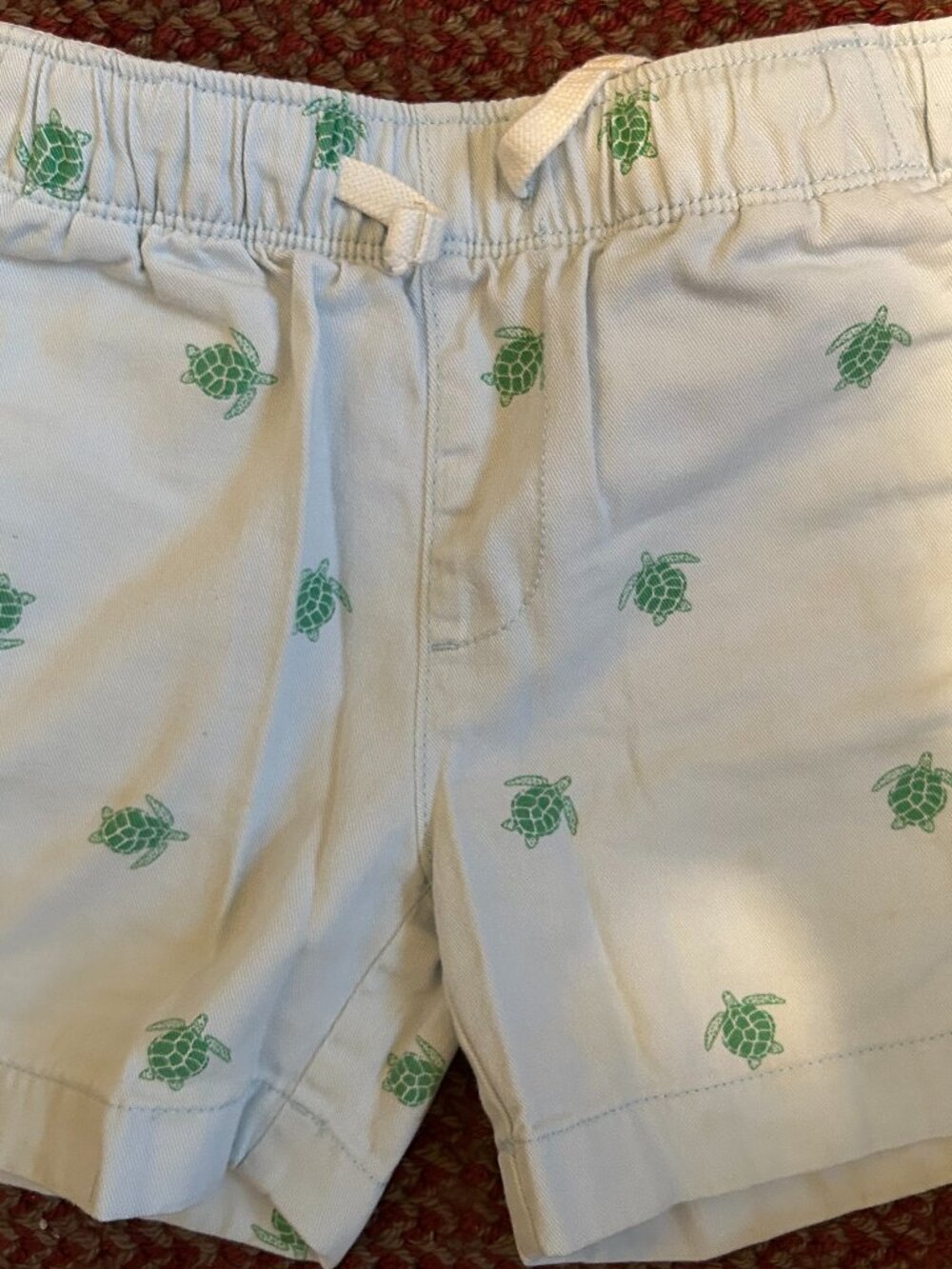 CREWCUTS Boys Shorts with Light Blue and Bright Green Turtle Motif